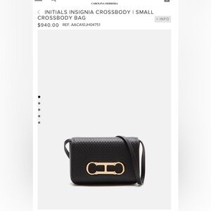 Carolina Herrera Black Crossbody Bag with Gold Accent